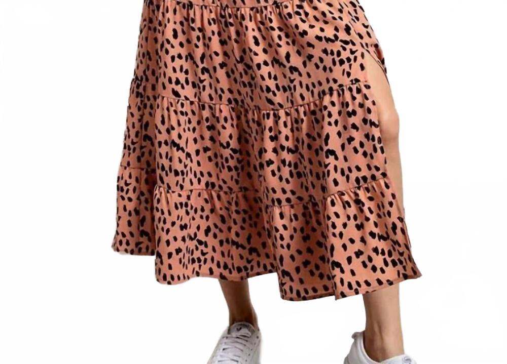 NEW EE:SOME slit midi skirt in brown